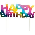 Creative Converting Rainbow Foil Happy Birthday Cake Topper, 6"x7", 12PK 331795